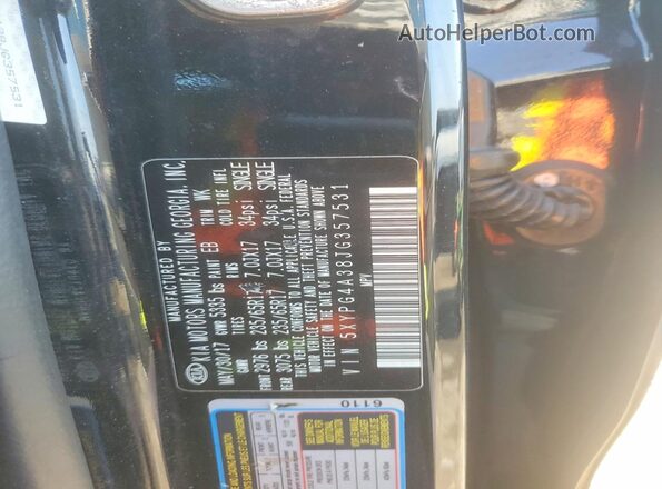 5XYPG4A38JG357531 2018 KIA SORENTO Black 
