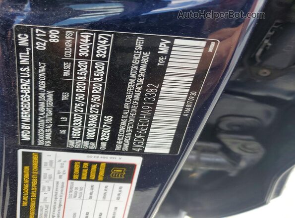 4JGDF6EE0HA913382 2017 MERCEDES-BENZ GLS Blue Vista interior de 360 grados