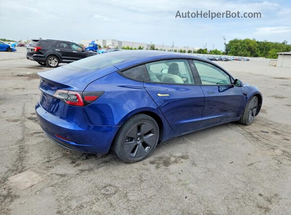 5YJ3E1EA3NF191850 2022 TESLA MODEL Синий Передняя правая четверть