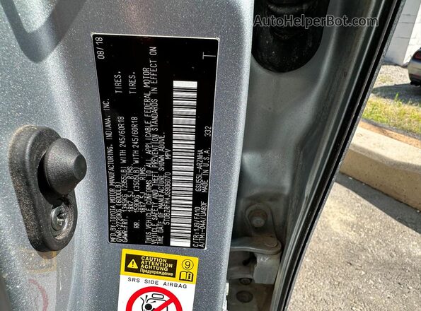 5TDBZRFH4JS906070 2018 TOYOTA HIGHLANDER Gray უკანა სალონის ხედი