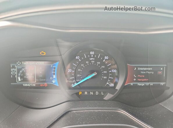 3FA6P0MU6KR137357 2019 FORD FUSION Угольный Вид задних сидений