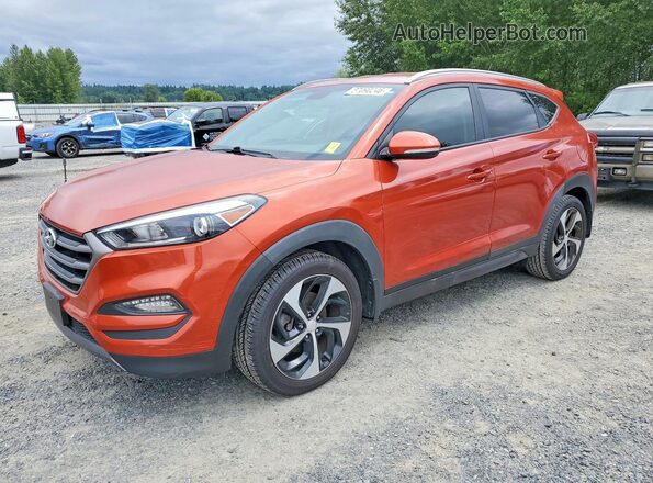 KM8J3CA21GU077326 2016 HYUNDAI TUCSON Оранжевый Задняя левая четверть