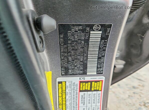 4T1B61HK5JU095311 2018 TOYOTA CAMRY Gray VIN კოდის სტიკერის ხედი
