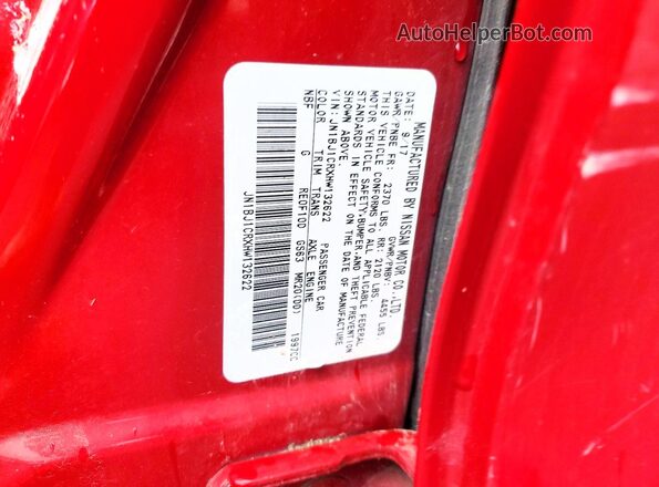 JN1BJ1CRXHW132622 2017 NISSAN ROGUE Red VIN կոդի պիտակի տեսք