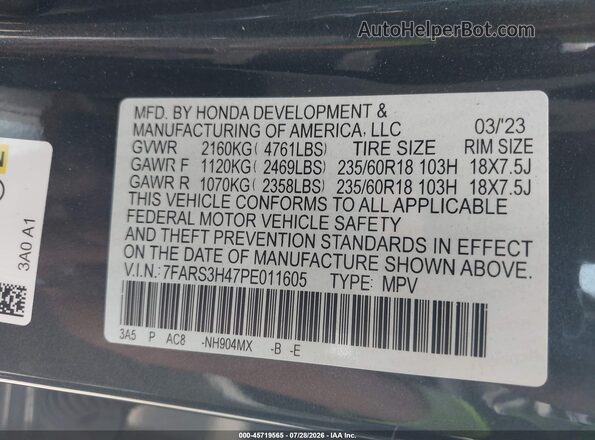 7FARS3H47PE011605 2023 HONDA CR-V Blue Engine compartment view