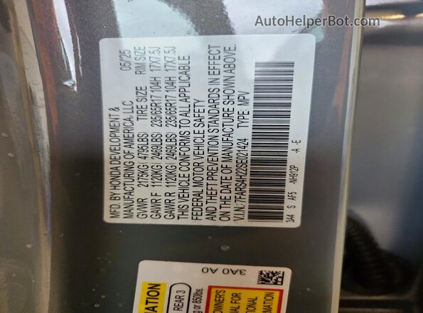 7FARS4H22SE021424 2025 HONDA CR-V Gray Շարժիչի բաժամունքի տեսք