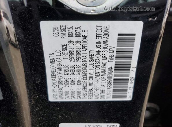 7FARS4H70TE002044 2026 HONDA CR-V Black Vista del compartimento del motor