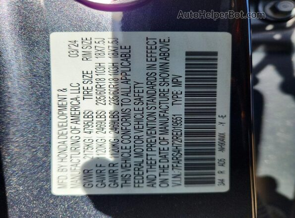 7FARS4H72RE019551 2024 HONDA CR-V Charcoal Widok komory silnika