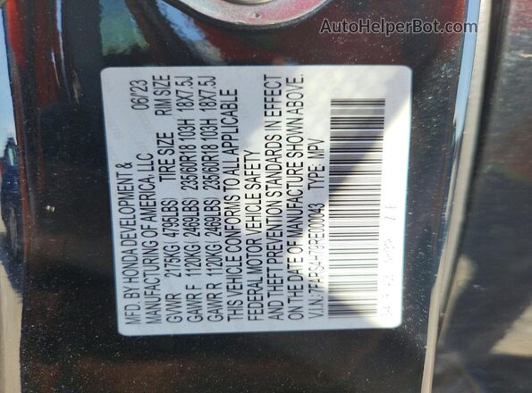 7FARS4H79RE000043 2024 HONDA CR-V Black VIN կոդի պիտակի տեսք