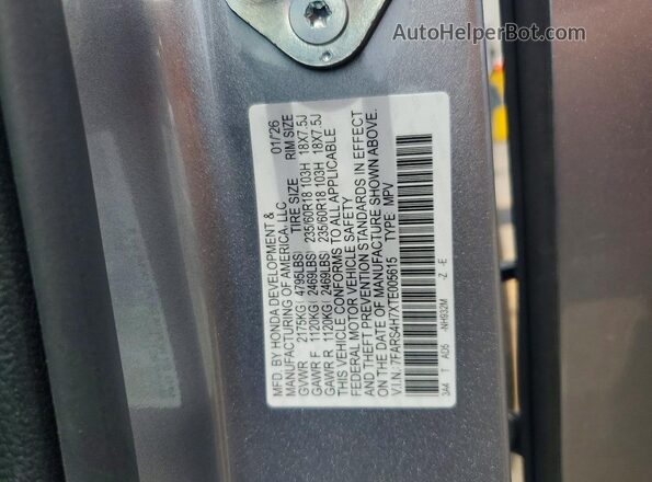 7FARS4H7XTE005615 2026 HONDA CR-V Silver 360 interior view