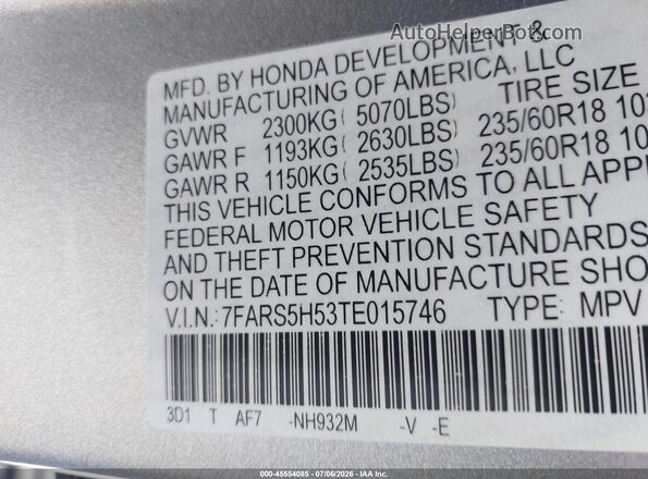 7FARS5H53TE015746 2026 HONDA CR-V Gray ძრავის განყოფილების ხედი