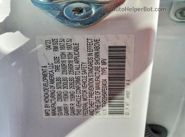 7FARS5H54PE004034 2023 HONDA CR-V White Vista interior de 360 grados