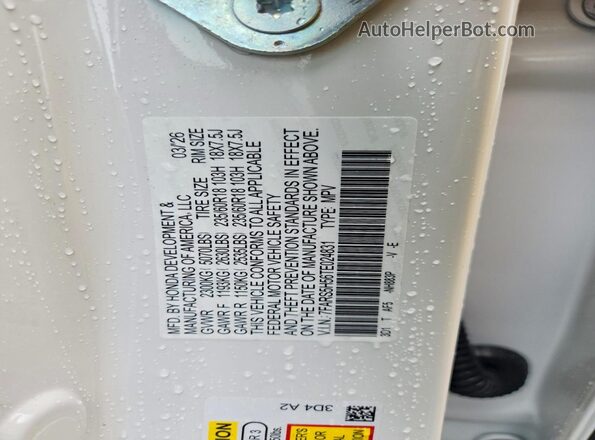 7FARS5H56TE024831 2026 HONDA CR-V White Engine compartment view