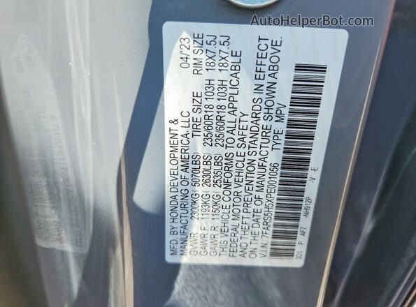 7FARS5H5XPE001056 2023 HONDA CR-V Silver VIN sticker view