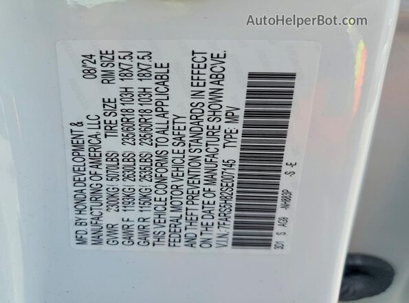 7FARS5H82SE007145 2025 HONDA CR-V White Սալոնի 360 աստիճան տեսք