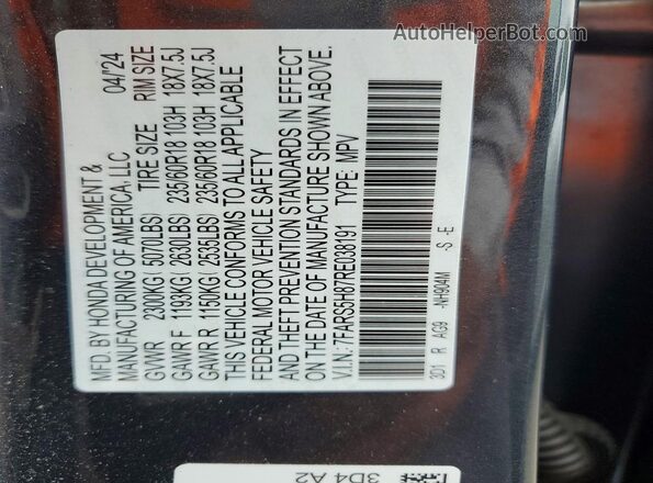 7FARS5H87RE038191 2024 HONDA CR-V Charcoal Engine compartment view