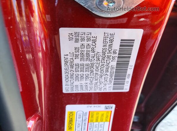 7FARS5H89SE015971 2025 HONDA CR-V Red Vista interior de 360 grados