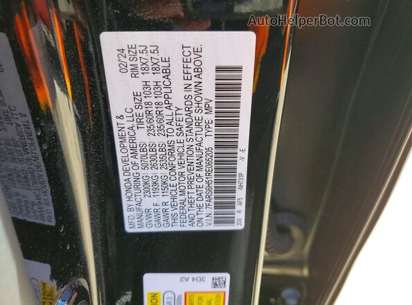 7FARS6H51RE065205 2024 HONDA CR-V Black VIN կոդի պիտակի տեսք