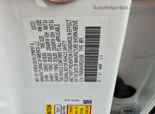7FARS6H53PE031036 2023 HONDA CR-V White Vista del compartimento del motor