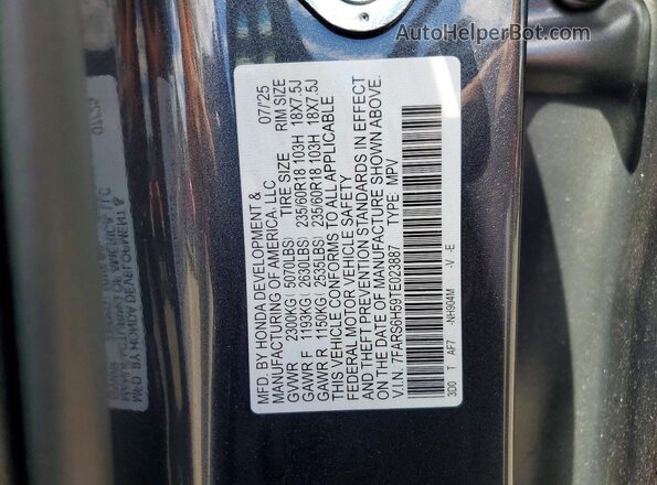 7FARS6H59TE023887 2026 HONDA CR-V Blue VIN sticker view