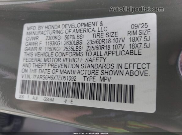 7FARS6H6XTE051092 2026 HONDA CR-V Green Вид підкапотного простору