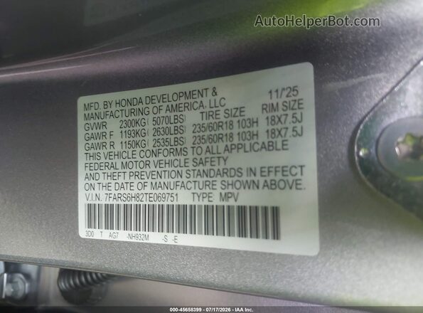 7FARS6H82TE069751 2026 HONDA CR-V Silver Widok komory silnika
