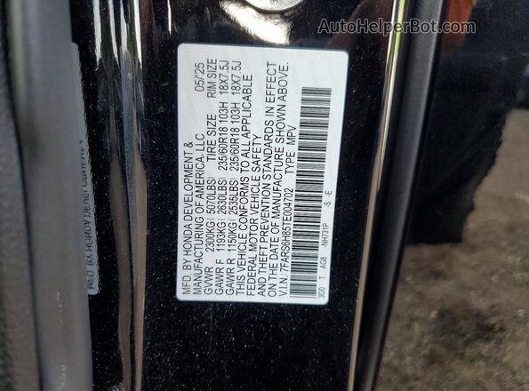 7FARS6H85TE004702 2026 HONDA CR-V Black VIN կոդի պիտակի տեսք