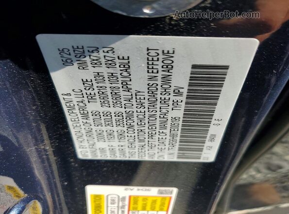 7FARS6H88TE005195 2026 HONDA CR-V Blue Vista del compartimento del motor