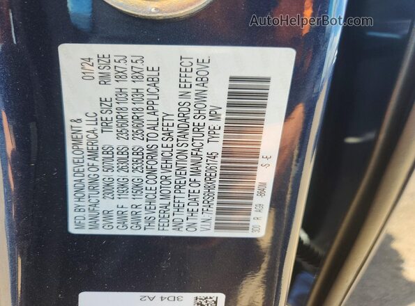 7FARS6H8XRE061745 2024 HONDA CR-V Blue Вид підкапотного простору