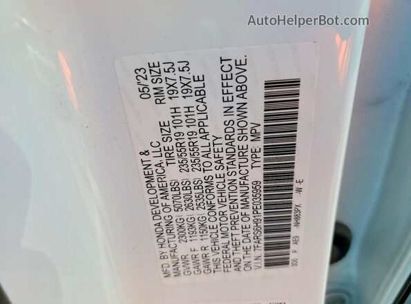 7FARS6H91PE035959 2023 HONDA CR-V Белый Вид подкапотного пространства
