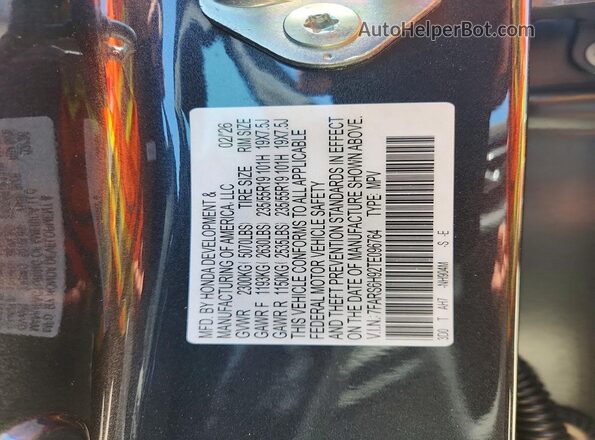 7FARS6H92TE096764 2026 HONDA CR-V Gray Vista del compartimento del motor
