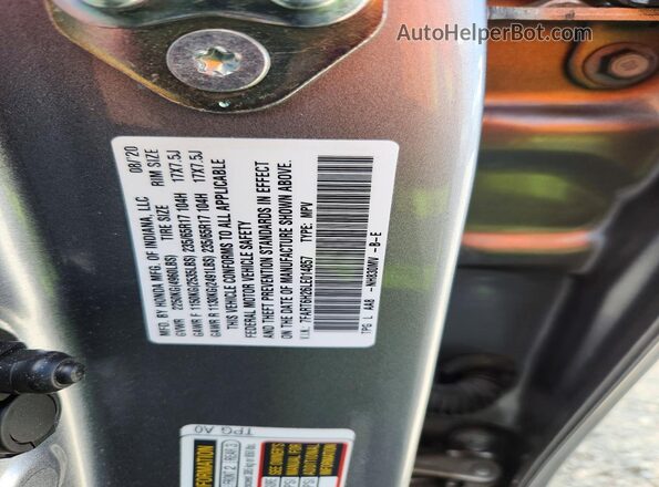 7FART6H26LE014857 2020 HONDA CR-V Silver სალონის 360-გრადუსიანი ხედი