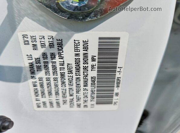 7FART6H51LE004635 2020 HONDA CR White Вид підкапотного простору