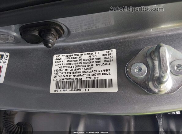 7FART6H56ME015406 2021 HONDA CR-V Silver Engine compartment view