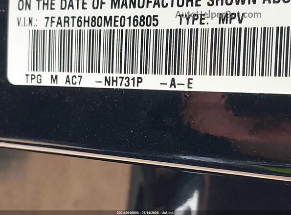7FART6H80ME016805 2021 HONDA CR-V Black Вид підкапотного простору