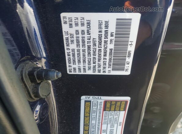 7FART6H84LE008446 2020 HONDA CR-V Blue Вид наклейки з VIN-кодом