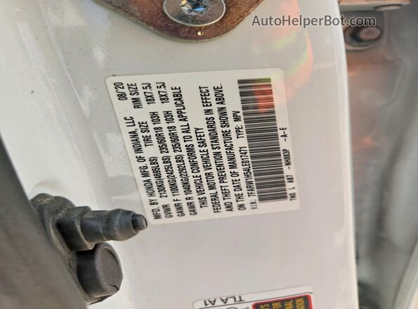 7FARW1H54LE017471 2020 HONDA CR-V White Вид наклейки з VIN-кодом