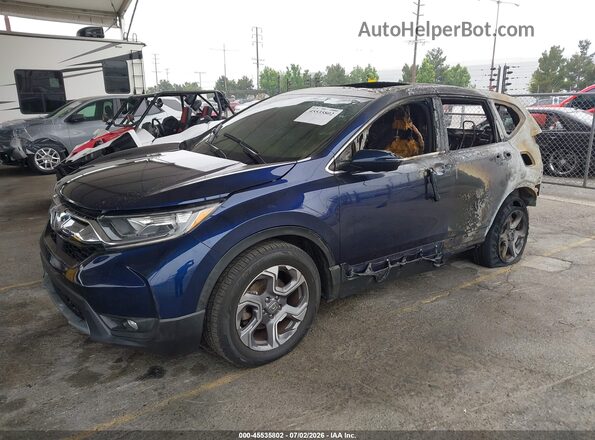 7FARW1H57HE011302 2017 HONDA CR-V Blue Առջևի ձախ երեք քառորդ տեսարան