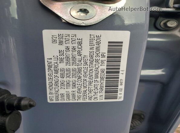 7FARW1H73ME023460 2021 HONDA CR-V Gray Widok naklejki z numerem VIN