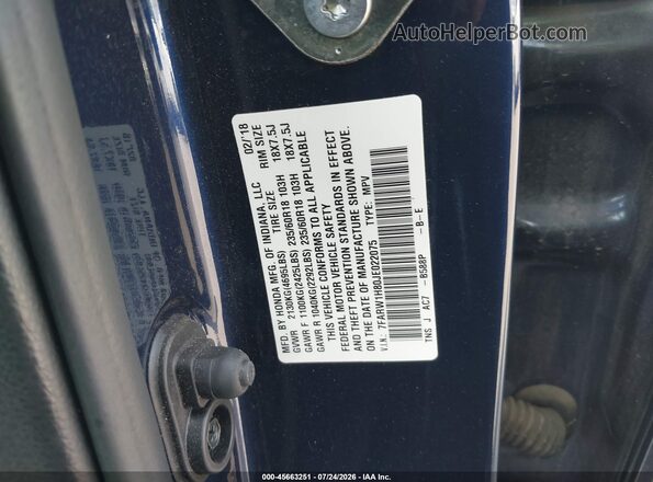 7FARW1H80JE022075 2018 HONDA CR-V Blue Вид підкапотного простору