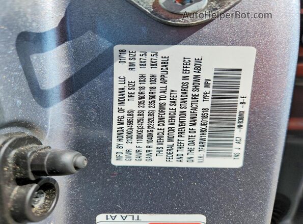 7FARW1H8XJE018518 2018 HONDA CR-V Серебряный Панорамный вид салона 360°