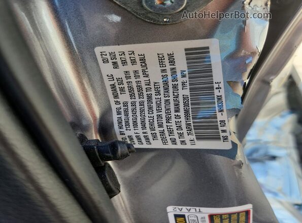 7FARW1H99ME005207 2021 HONDA CR-V Gray Панорамний вид салону 360°