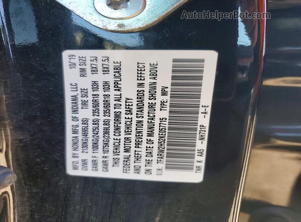 7FARW2H52KE057715 2019 HONDA CR-V Black VIN sticker view