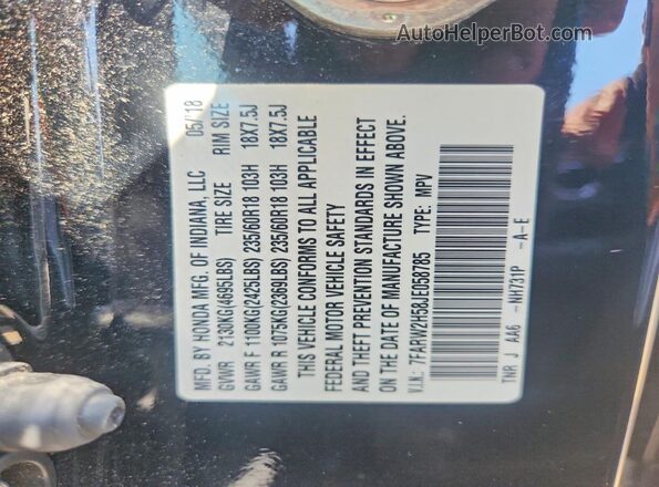7FARW2H58JE058785 2018 HONDA CR-V Black VIN sticker view