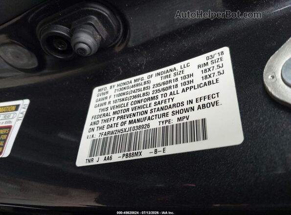 7FARW2H5XJE038926 2018 HONDA CR-V Gray Vista del compartimento del motor