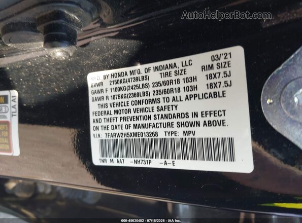 7FARW2H5XME013268 2021 HONDA CR-V Black Вид підкапотного простору