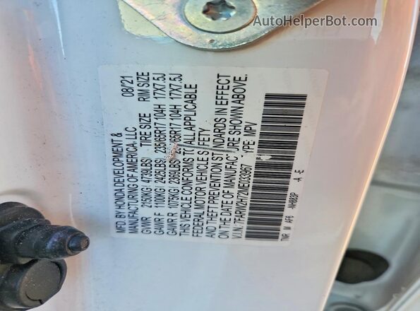 7FARW2H72ME033967 2021 HONDA CR-V White Вид підкапотного простору