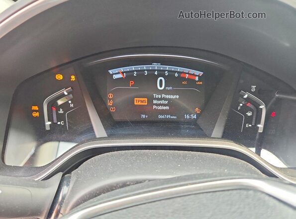 7FARW2H80JE042459 2018 HONDA CR-V Gray Widok zestawu wskaźników