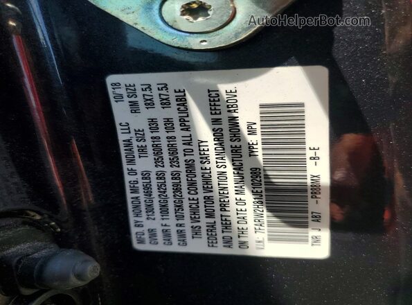 7FARW2H81JE102989 2018 HONDA CR-V Black Շարժիչի բաժամունքի տեսք