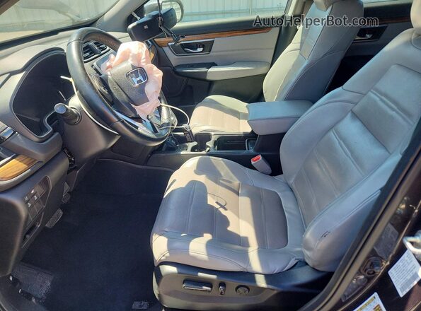 7FARW2H82JE000357 2018 HONDA CR-V Gray Front interior view